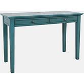 Craftsman 2 Drawer USB Charging Desk in Distressed Blue Wood